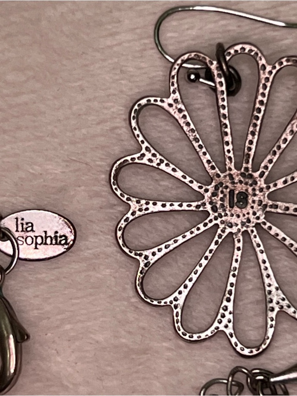 Lia Sophia Floral Bib Necklace with Matching Drop Earrings - Picture 7 of 7